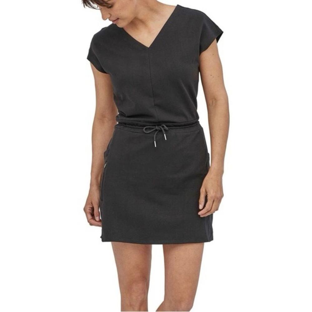 Patagonia Organic Cotton Roaming Black Dress Womens Size Medium